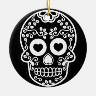 Zwarte en witte suiker Rond Ornament