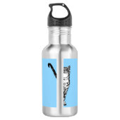 Zwarte en witte tablet Katten Blauwe waterflacon Waterfles (Achterkant)