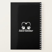 Zwarte en witte tabletten met hartenplank planner (Achterkant)