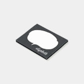 Zwarte en Witte Talk Bubble Persoonlijke naam Post-it® Notes (Schuin)