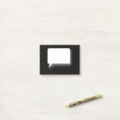 Zwarte en Witte Talk Bubble Persoonlijke naam Post-it® Notes (Op bureau)