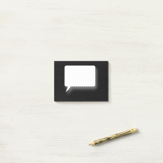 Zwarte en Witte Talk Bubble Persoonlijke naam Post-it® Notes (Op bureau)