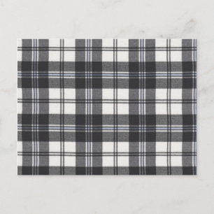 Zwarte en witte tartan briefkaart