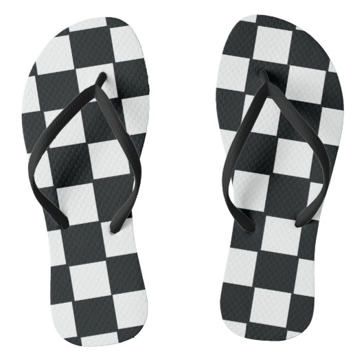 Zwarte en witte Teenslippers (Voetbed)