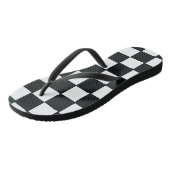 Zwarte en witte Teenslippers (Schuin)