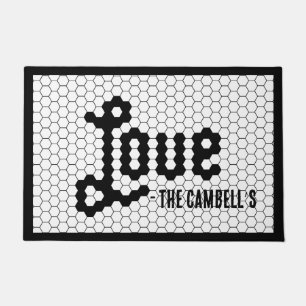 Zwarte en Witte  Tegel Design Custom Family Deurmat