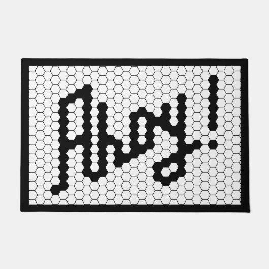 Zwarte en witte  Tegel Ontwerp Nautical Boat Deurmat (Voorkant)