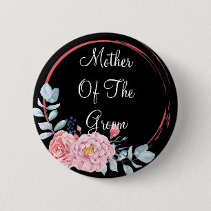 Zwarte en witte tekstmoeder van Groom Pinback Butt Ronde Button 5,7 Cm