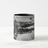 Zwarte en witte tenor saxophone mok (Midden)