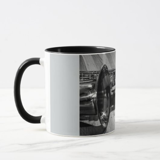 Zwarte en witte tenor saxophone mok (Links)