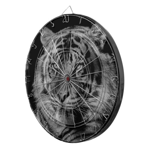 Zwarte en witte tijger dartbord (Voorkant Rechts)