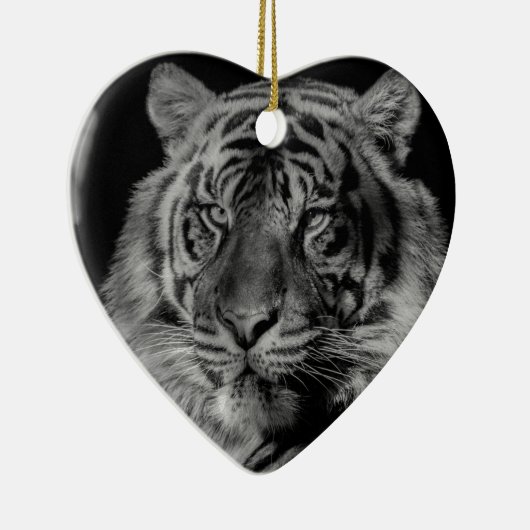 Zwarte en witte tijger keramisch ornament (Rechts)