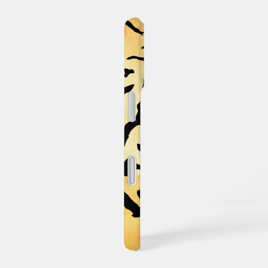 Zwarte en Witte Tijger Silhouet iPhone 16 Hoesje (Rechterkant)