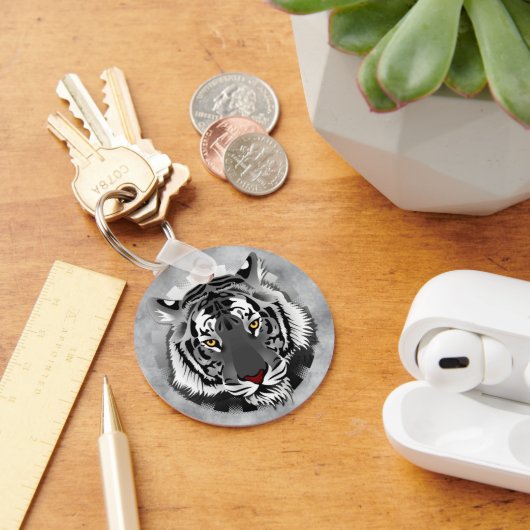 Zwarte en witte tijger sleutelhanger (Bureau)
