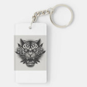 Zwarte en witte tijger sleutelhanger (achterkant)
