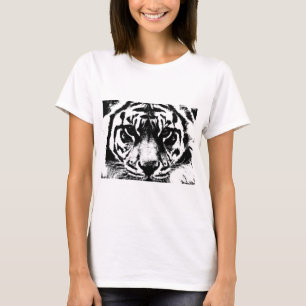 Zwarte en witte tijger t-shirt