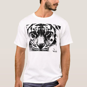 Zwarte en witte tijger t-shirt