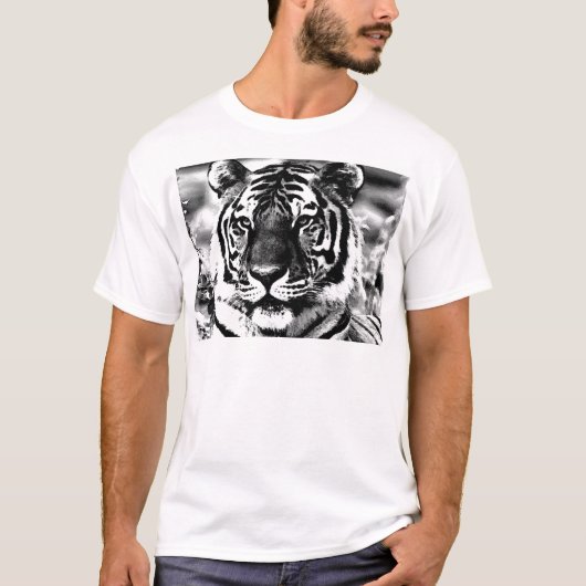 Zwarte en witte tijger t-shirt (Voorkant)