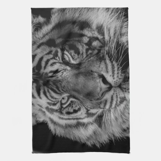 Zwarte en witte tijger theedoek (Verticaal)