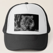 Zwarte en witte tijger trucker pet (Voorkant)