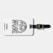 Zwarte en witte tribale adelaar bagagelabel (Voorkant horizontaal)