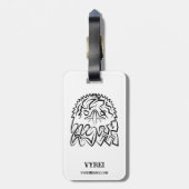 Zwarte en witte tribale adelaar bagagelabel (Achterkant verticaal)