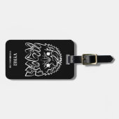 Zwarte en witte tribale adelaar bagagelabel (Voorkant horizontaal)