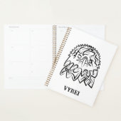 Zwarte en witte tribale adelaar planner (Display)