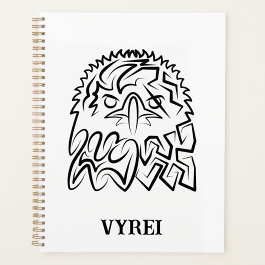 Zwarte en witte tribale adelaar planner (Voorkant)