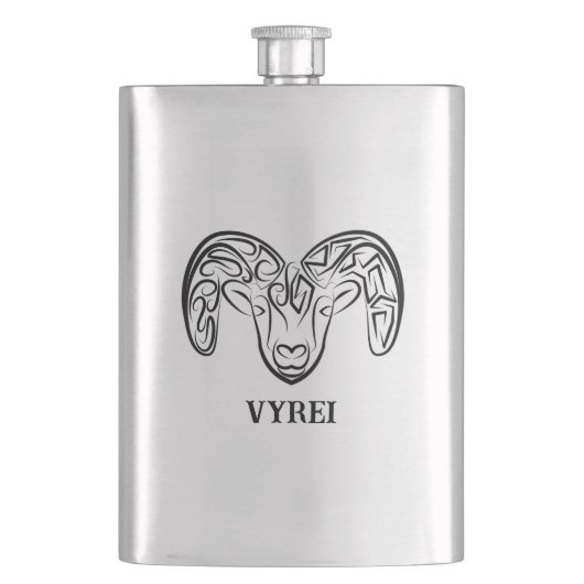 Zwarte en witte tribale geiten/schapen flacon (Voorkant)