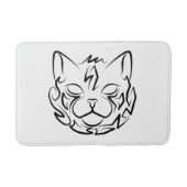 Zwarte en witte tribale kat badmat (Voorkant)