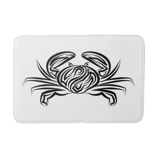 Zwarte en witte tribale krab badmat (Voorkant)