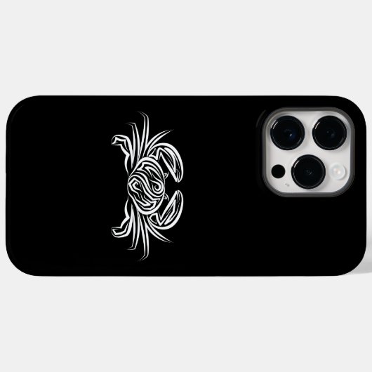 Zwarte en witte tribale krab Case-Mate iPhone case (Achterkant (horizontaal))