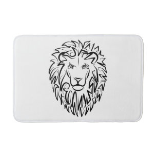 Zwarte en witte tribale lion badmat