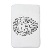 Zwarte en witte tribale lion badmat (Voorkant Verticaal)
