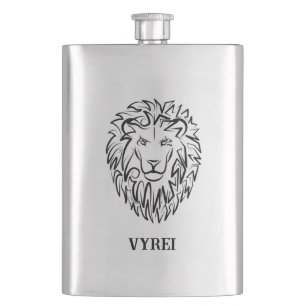 Zwarte en witte tribale lion flacon