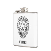 Zwarte en witte tribale lion heupfles (Links)