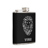 Zwarte en witte tribale lion heupfles (Rechts)