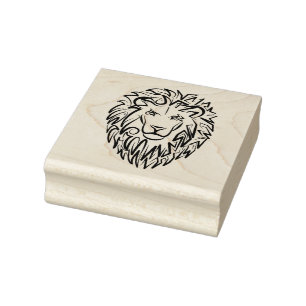 Zwarte en witte tribale lion 	rubberstempel