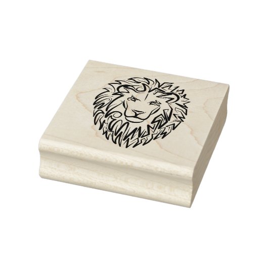 Zwarte en witte tribale lion 	rubberstempel (Stempel)
