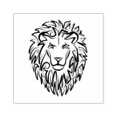Zwarte en witte tribale lion 	rubberstempel (Afrduk)