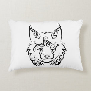 Zwarte en Witte Tribale Lynx Accent Kussen