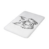 Zwarte en Witte Tribale Lynx Badmat (Gekanteld)