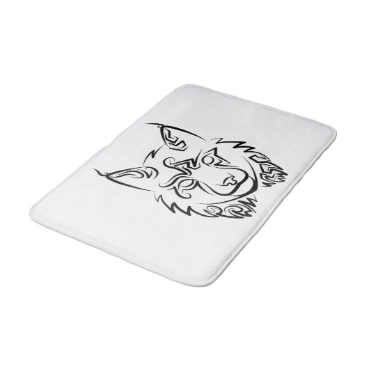 Zwarte en Witte Tribale Lynx Badmat (Gekanteld)