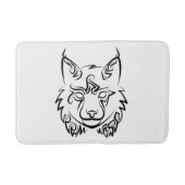 Zwarte en Witte Tribale Lynx Badmat (Voorkant)