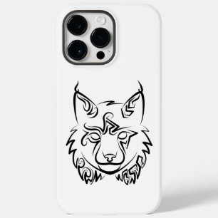 Zwarte en Witte Tribale Lynx Case-Mate iPhone 14 Pro Max Hoesje
