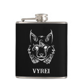 Zwarte en Witte Tribale Lynx Heupfles (Voorkant)