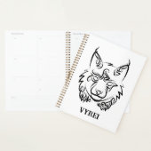 Zwarte en Witte Tribale Lynx Planner (Display)