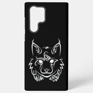 Zwarte en Witte Tribale Lynx Samsung Galaxy Hoesje