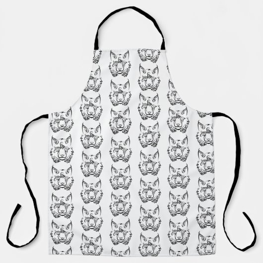 Zwarte en Witte Tribale Lynx Schort (Voorkant)